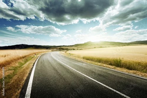 Obraz droga asfaltowa w Toskanii we Włoszech