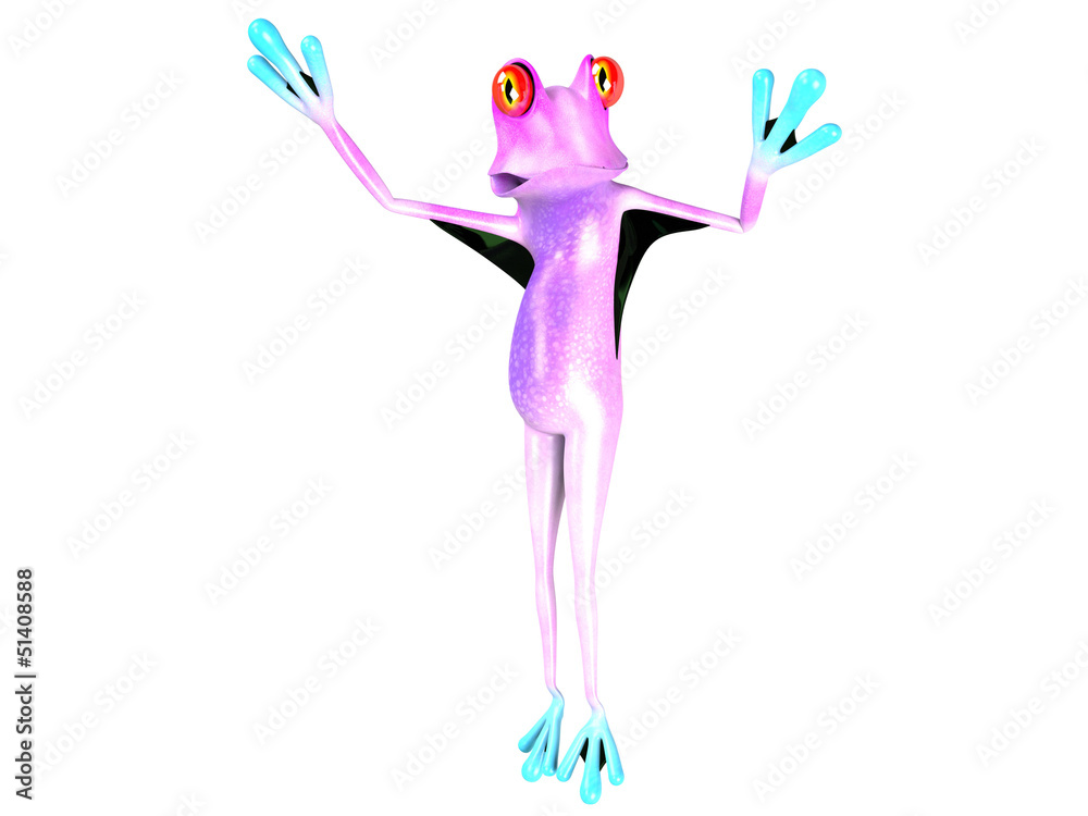 Obraz premium funny frog , crazy frog , super frog , hero frog