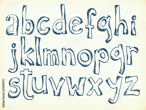 Hand-drawn letters of the alphabet
