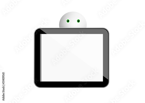 tablet and little man