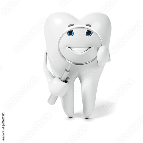 3d rendered toon character - funny tooth