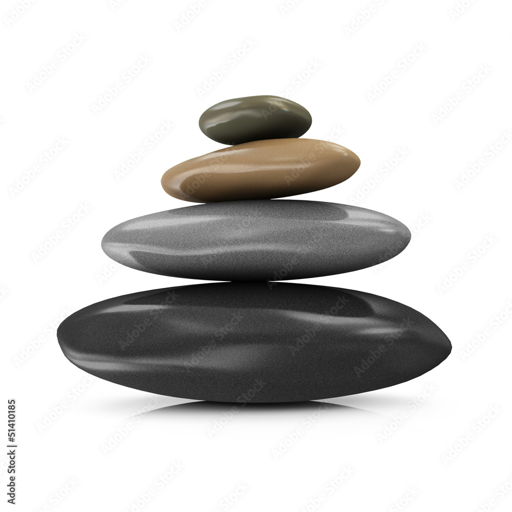Pile of Colorful Spa Stones isolated on white background Pile of Colorful Spa Stones isolated on white background