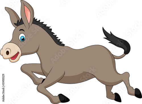 Cute donkey cartoon running