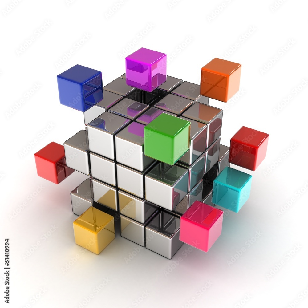 The construction of the cube of the blocks The construction of the cube of the blocks