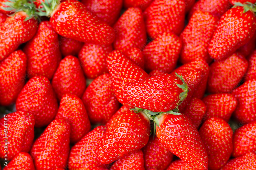 close up of strawberry on market close up of strawberry on market