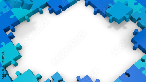 blue puzzle in conceptual form for your text  or background