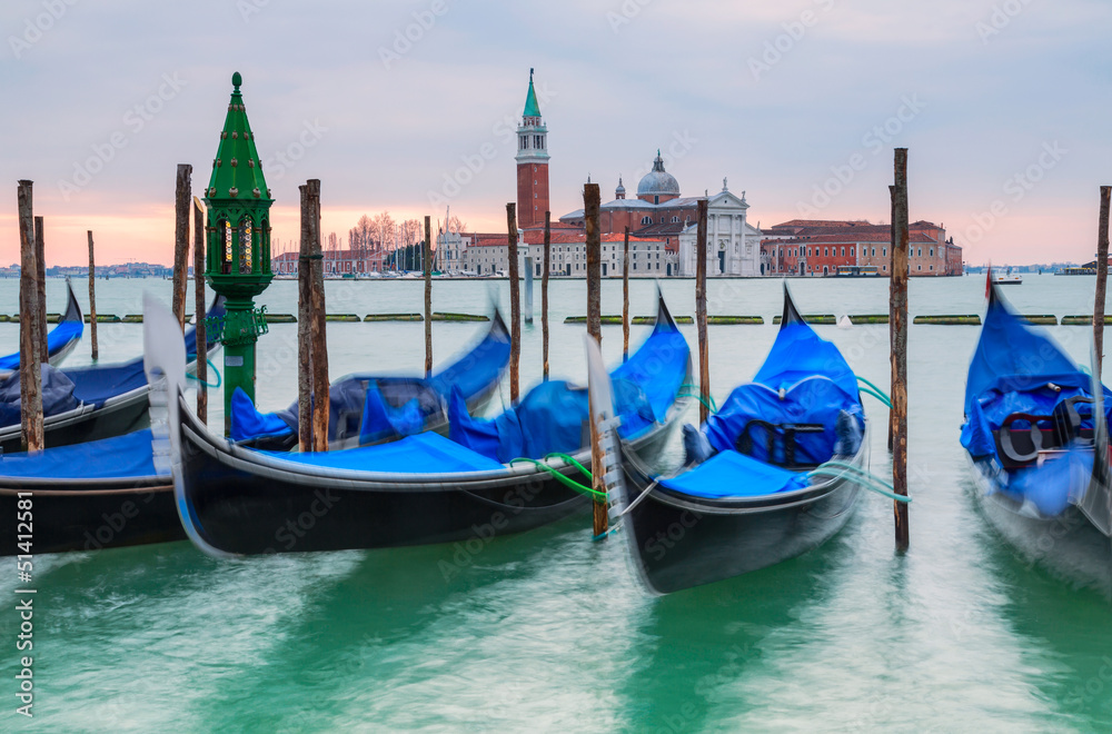 Gondolas in front of St Marks Square Venice