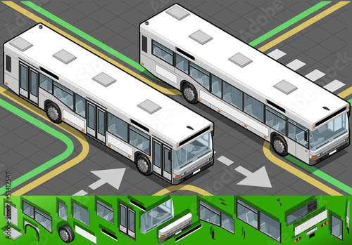 Isometric Bus in Front View