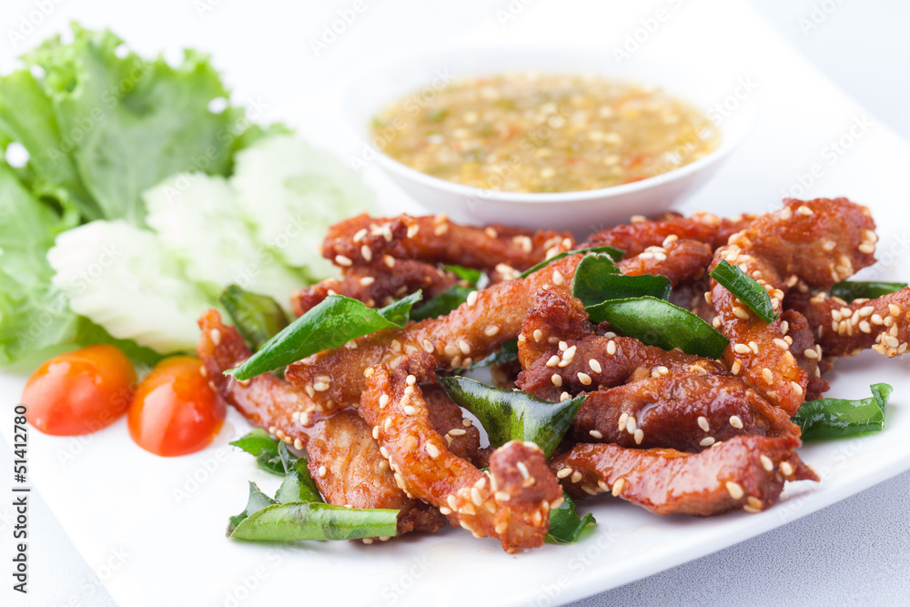 fried pork topping with white sesame fried pork topping with white sesame