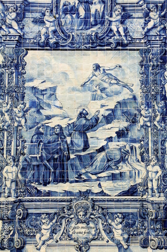 Azulejos on Capela das Almas in Porto, Portugal