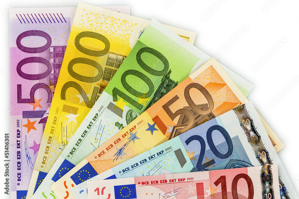 Viele verschiedene Euro-Geldscheine Viele verschiedene Euro-Geldscheine