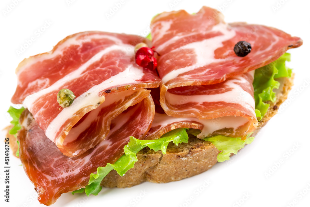 Canapes with ham Canapes with ham