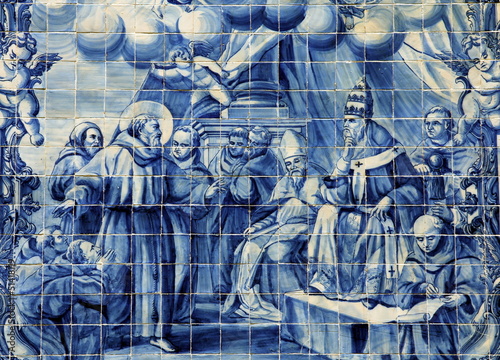 Azulejos on Capela das Almas in Porto, Portugal