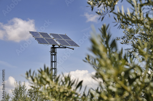 Energía solar natural en olivar.