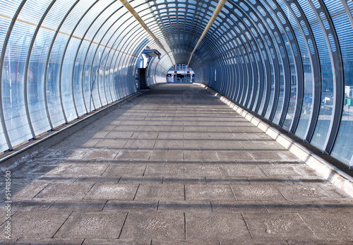 footpath and tunnel made of glass