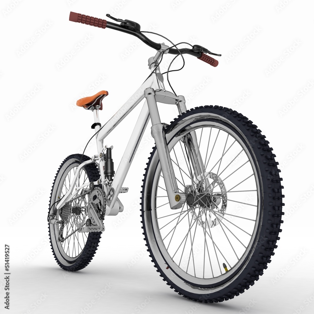 Naklejka premium Bicycle isolated on white background