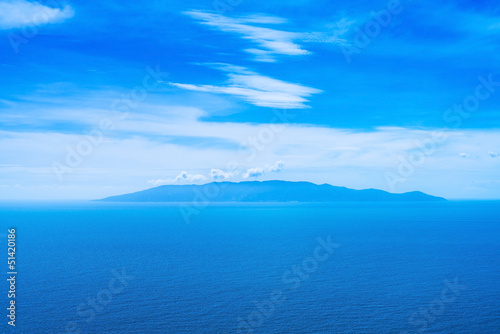 Giglio island view from Argentario. Mediterranean sea. Italy