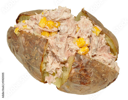 Baked Potato With Tuna And Sweet Corn Filling