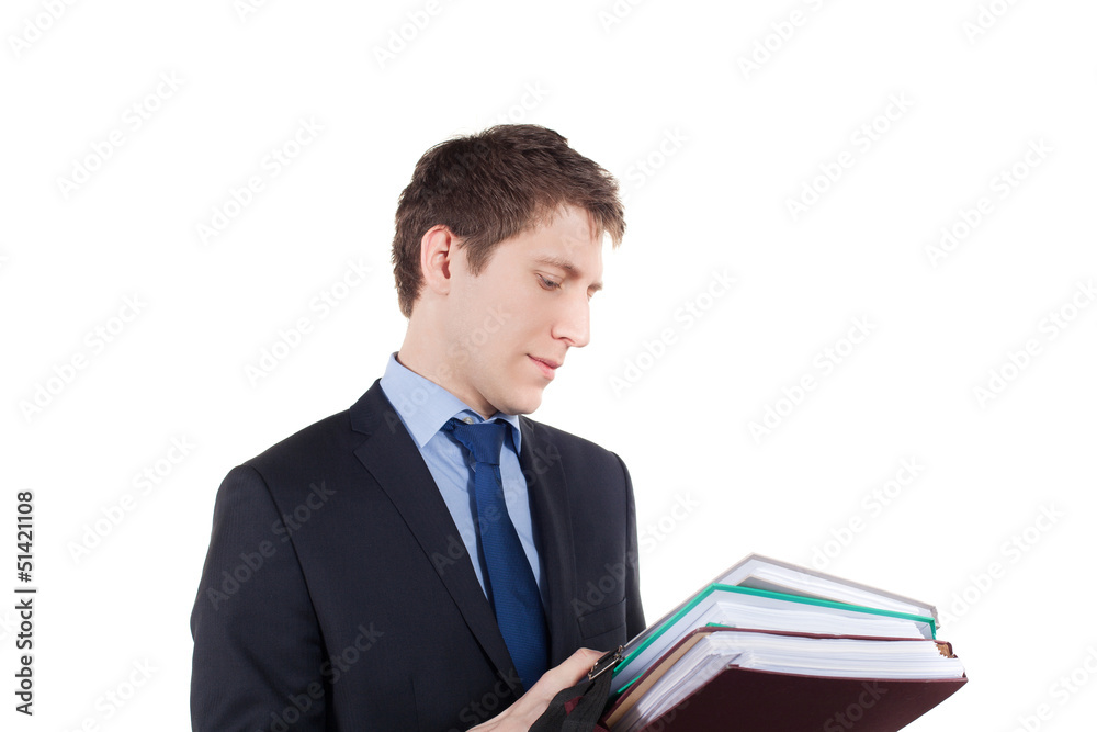 young elegant businessman work