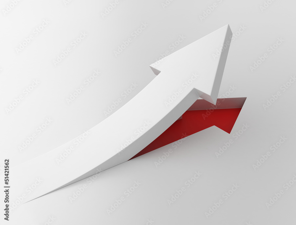 Red arrow , isolated on white Red arrow , isolated on white