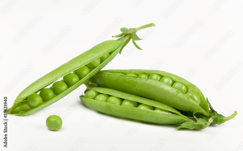 Green peas isolated on the white Green peas isolated on the white