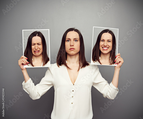 woman hiding her emotions