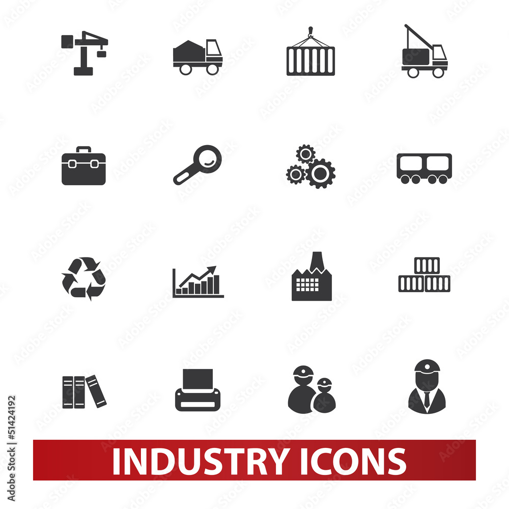 industry icons set, vector industry icons set, vector