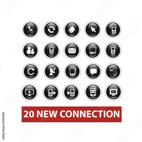 connection buttons set, vector