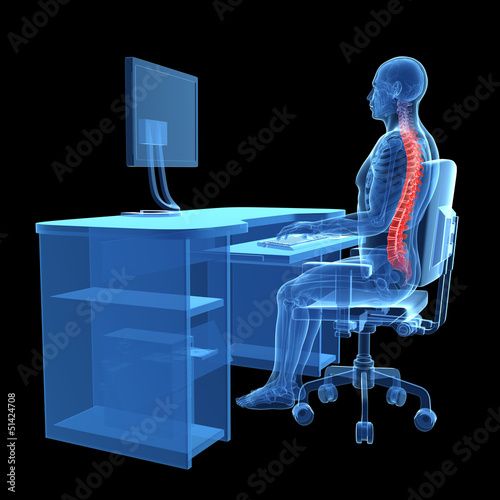 3d rendered medical illustration - correct sitting posture photo
