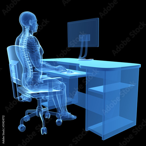 3d rendered medical illustration - correct sitting posture photo
