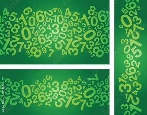 abstract green number background