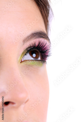 Fototapeta Naklejka Na Ścianę i Meble -  Beautiful female eye with bright  make-up