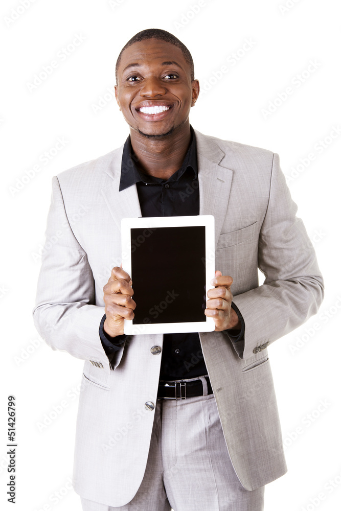 Businessman holding tablet computer Businessman holding tablet computer