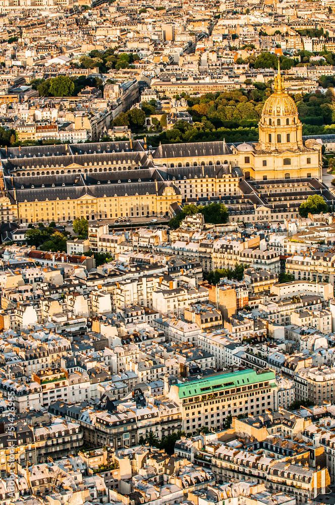 aerial view invalides paris cityscape  France