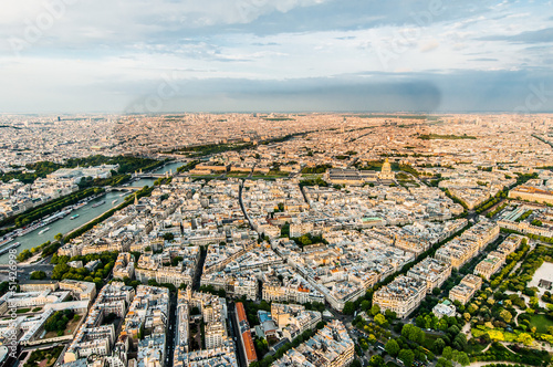 Photography aerial view paris cityscape  France
