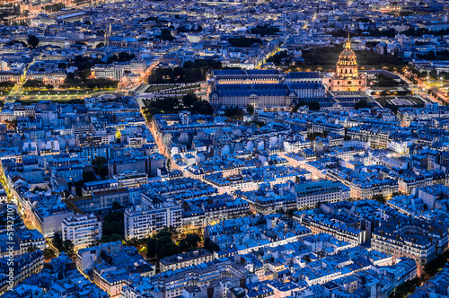 Canvas Print aerial view paris cityscape  France