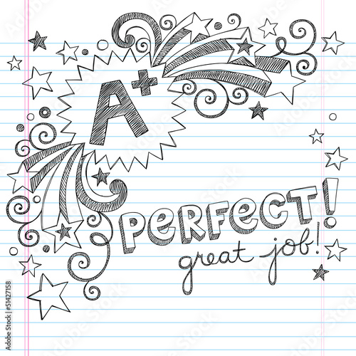 A Plus Great Student Sketchy School Doodle Vector
