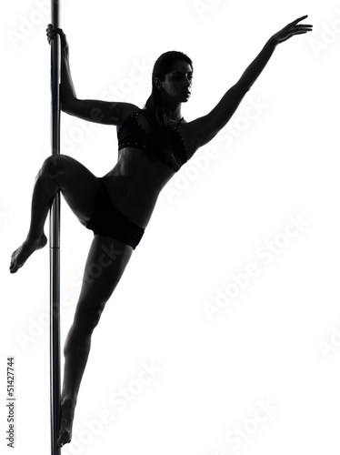 Cuadro en lienzo woman pole dancer silhouette