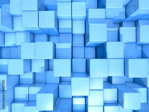 Blue cubes abstract background