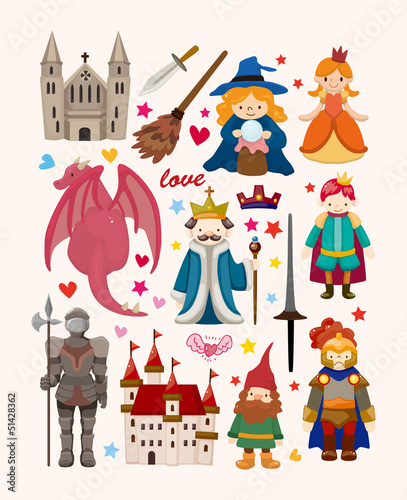 set of fairy tale element icons