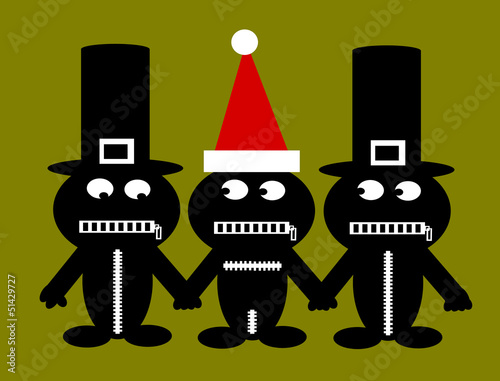 funny creatures wearing sant a and pilgrim hat