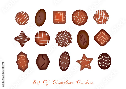 set of chocolate candies,vector design