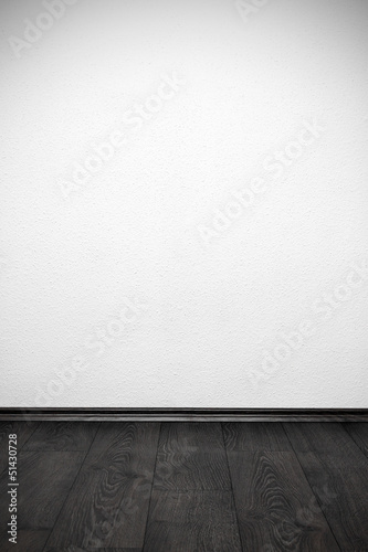 Fototapeta Naklejka Na Ścianę i Meble -  blank white wall and wooden floor