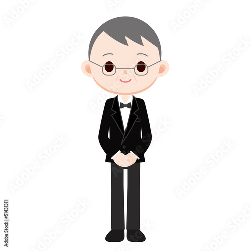 ウェイター 年配の男性店員 Stock イラスト Adobe Stock