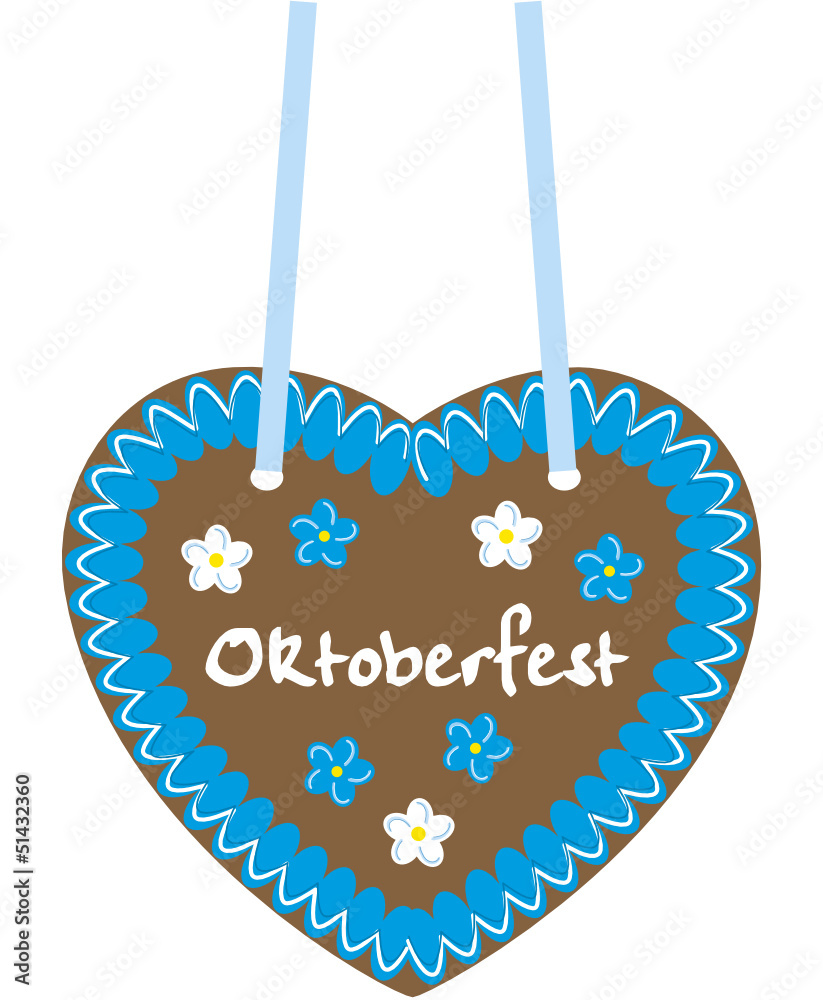 lebkuchenherz oktoberfest blau weiss