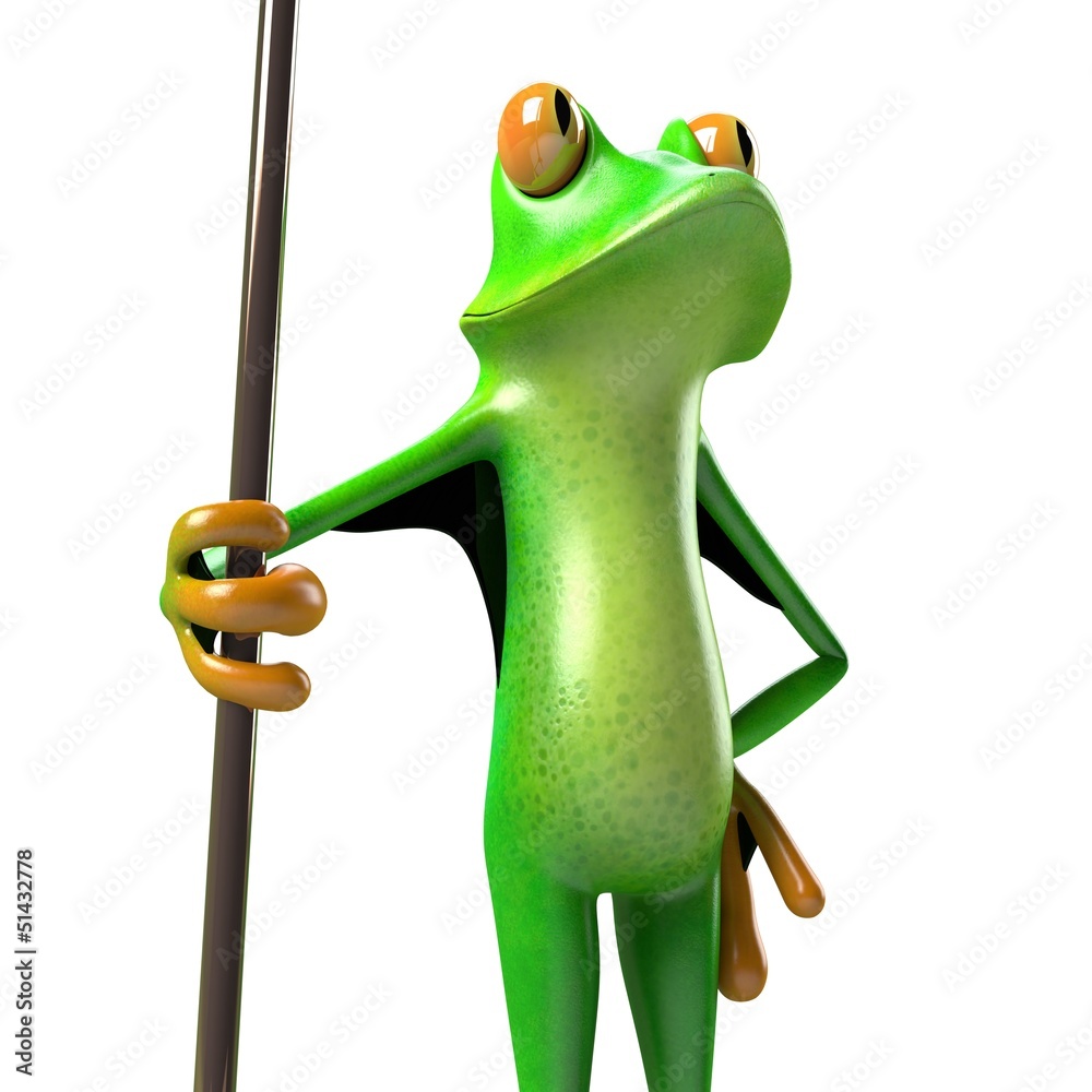 funny frog, crazy frog , super frog , hero frog Stock Illustration