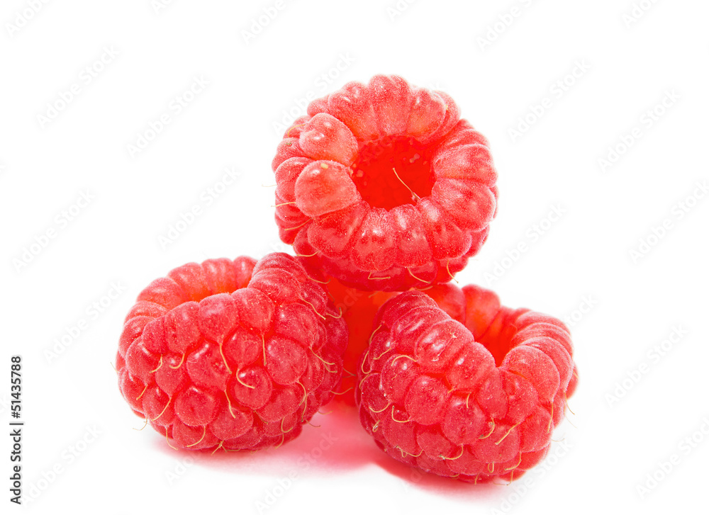 Fresh raspberries isolated on white background Fresh raspberries isolated on white background