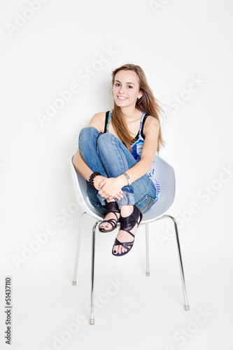 Handsome young girl smiling at camera smiling at camera