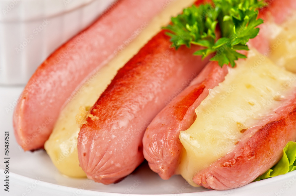sausages with cheese sausages with cheese