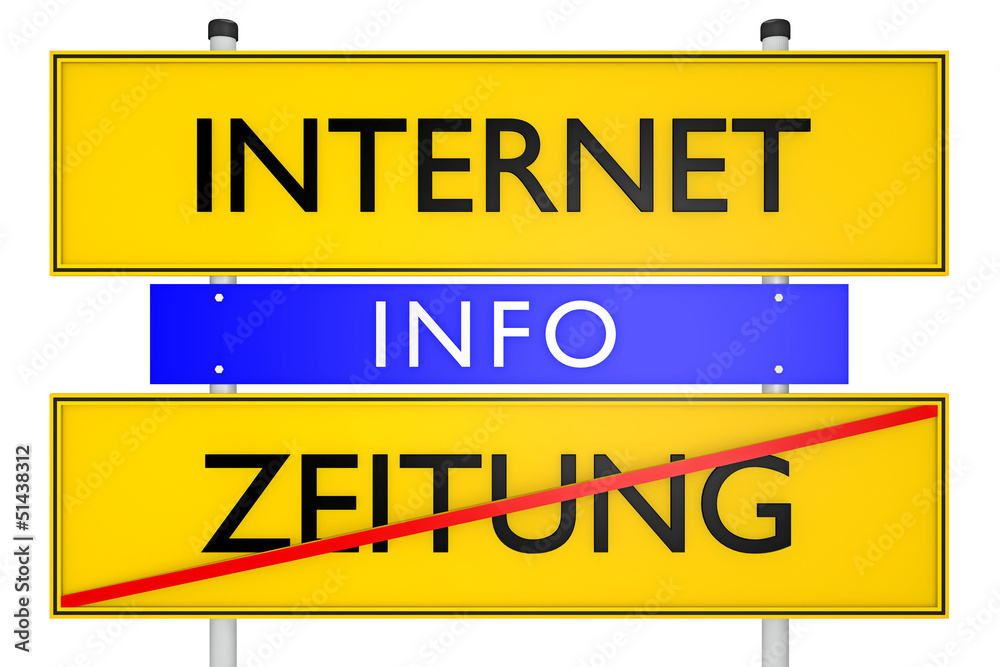 Internet vs Zeitung_konzeptionell Information - 3D